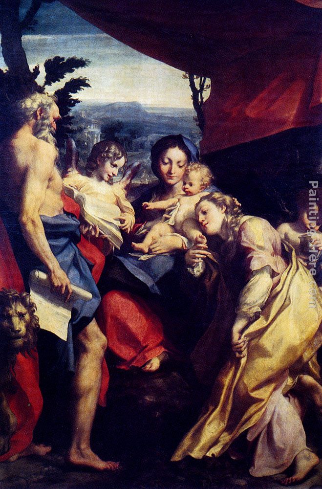 Madonna Of St. Jerome painting - Correggio Madonna Of St. Jerome art painting